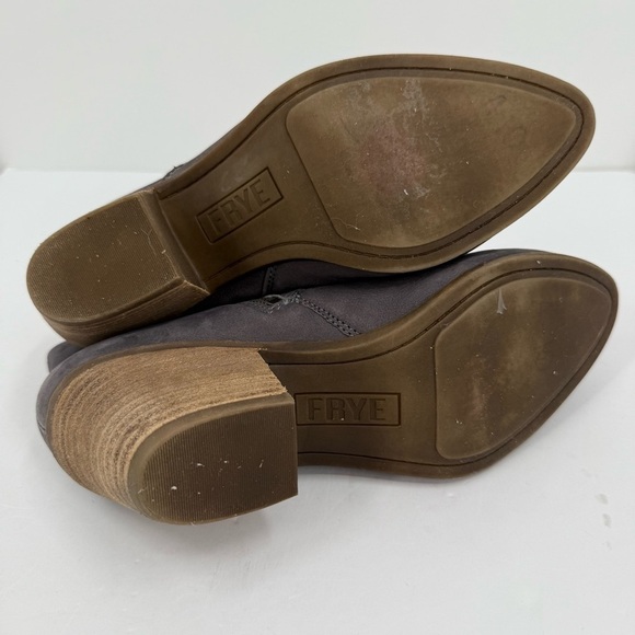 Frye Judith Western Seam Nubuck Leather Heeled Booties in Grey Womens Size 8.5 - Picture 9 of 9